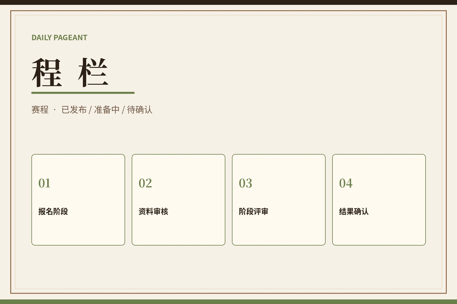 程栏：没有正式日期，就只展示真实状态
